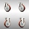 Service Caster 5 Inch 316SS Maroon Polyurethane Wheel Swivel Top Plate Caster Rigid SCC, 2PK SCC-SS31620S514-PPUB-MRN-2-R-2 - alternate 1